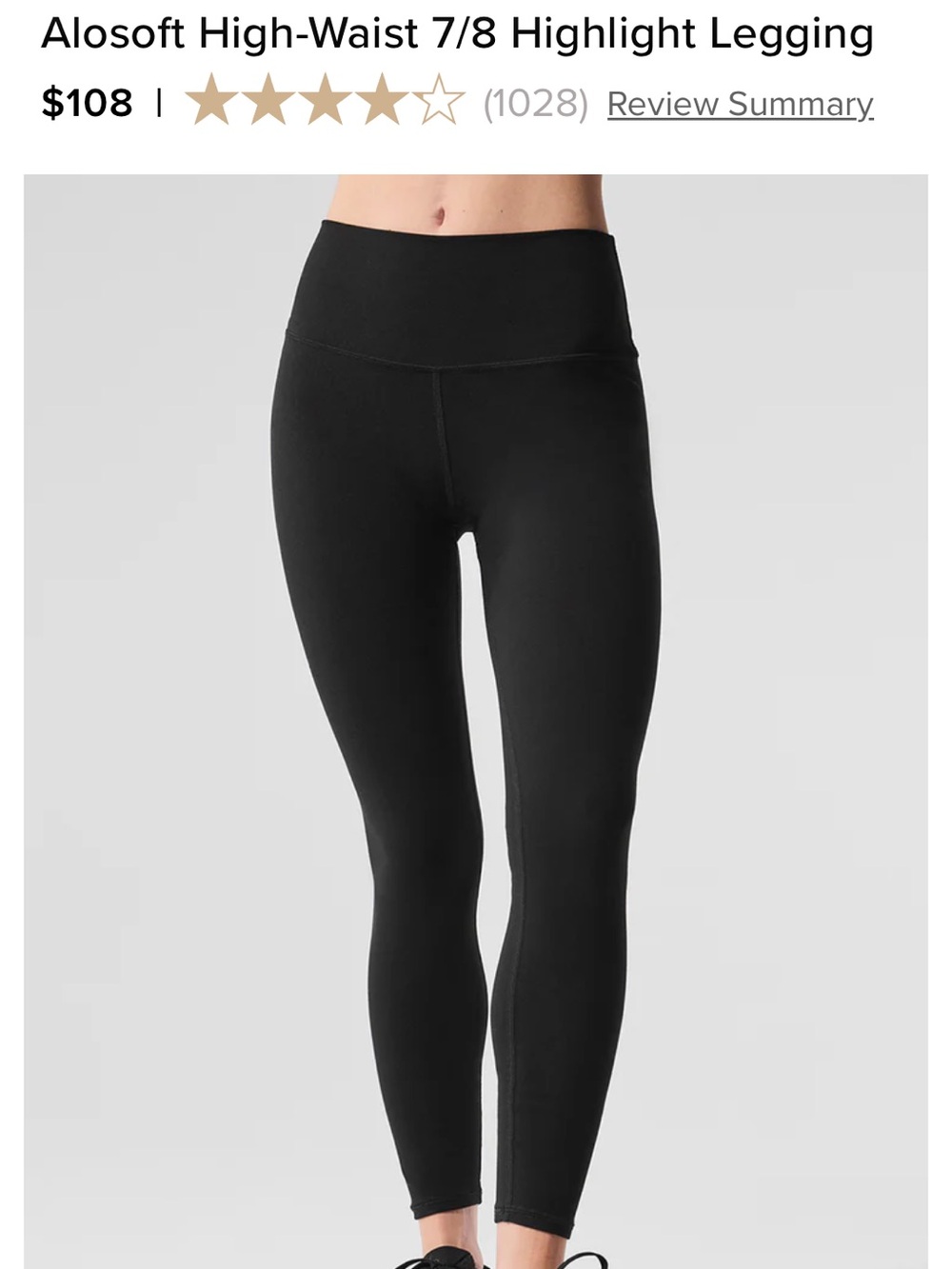 NWT ALOSOFT High-Waist 7/8 Highlight Leggings (S)